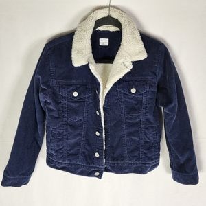 GAP Kids Navy Corduroy Sherpa Winter Coat